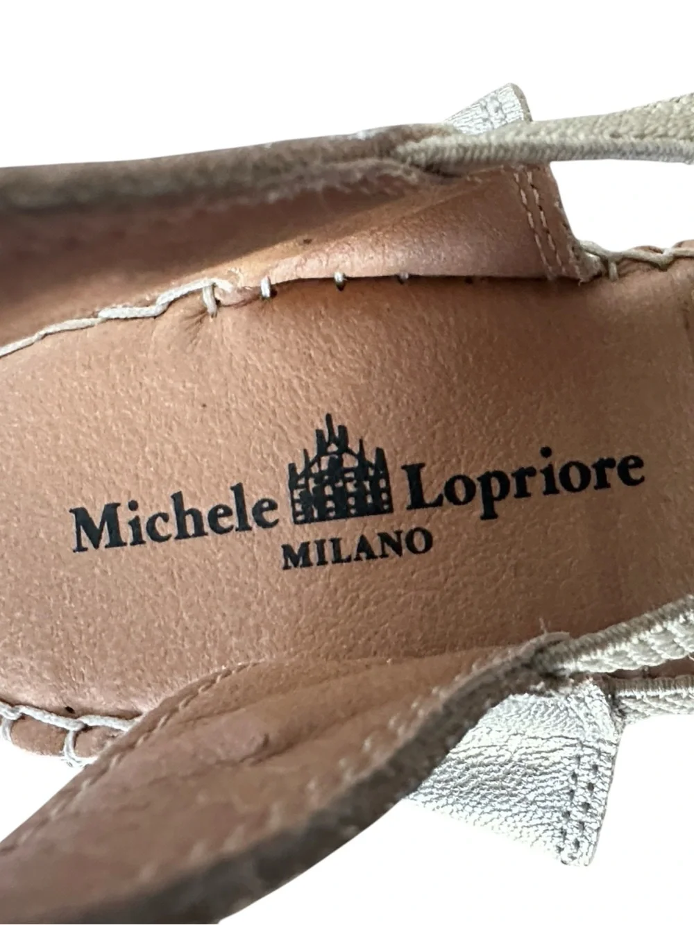 Michele Lopriore Women’s Leopard Sequin Gold‎ Leather Low Espadrilles EU Size 41